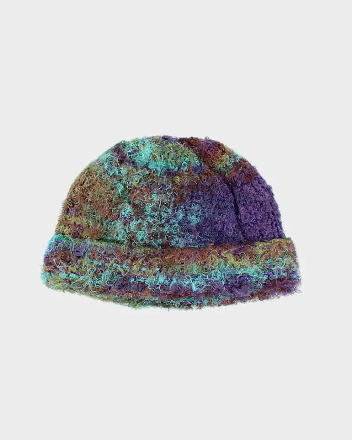 Vintage Y2K Textured Roll Top Beanie - OS sold by Rokit