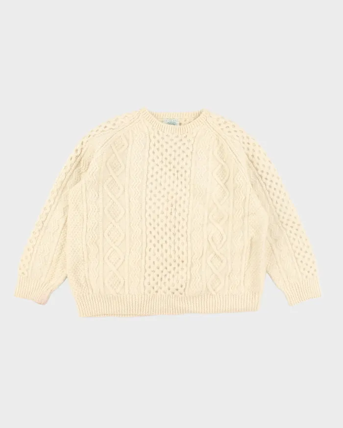 Vintage Heavyweight Blarney Aran Chunky Wool Knit Jumper - L sold by Rokit