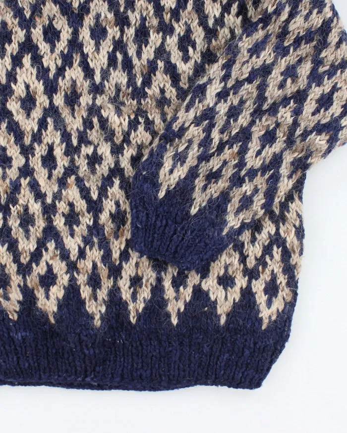 Vintage 90's Patterned Chunky Knit Jumper - L sold by Rokit product image thumbnail 4