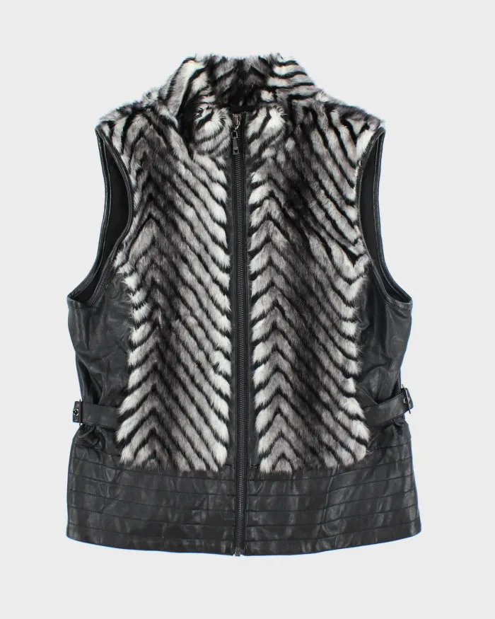Y2k 00s Guess Faux Fur Gilet - M sold by Rokit