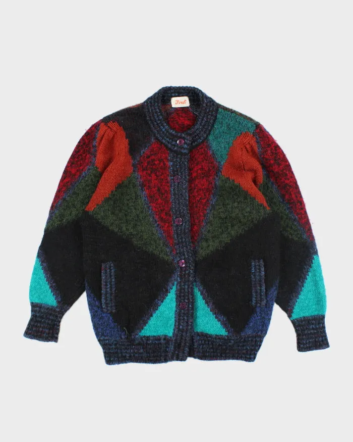 Vintage 80s Chunky Knit Cardigan - L sold by Rokit