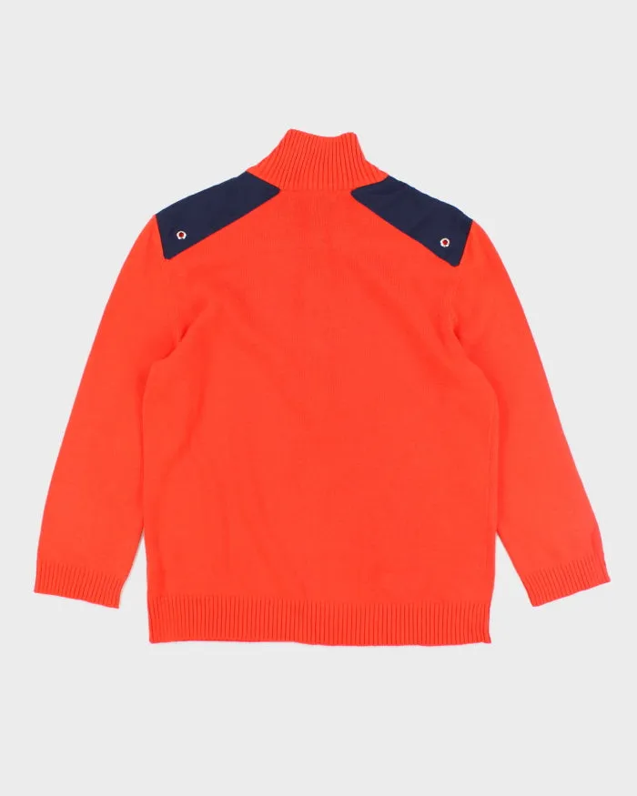 Vintage Ralph Lauren Orange Half Button-up Jumper - M sold by Rokit product image thumbnail 2
