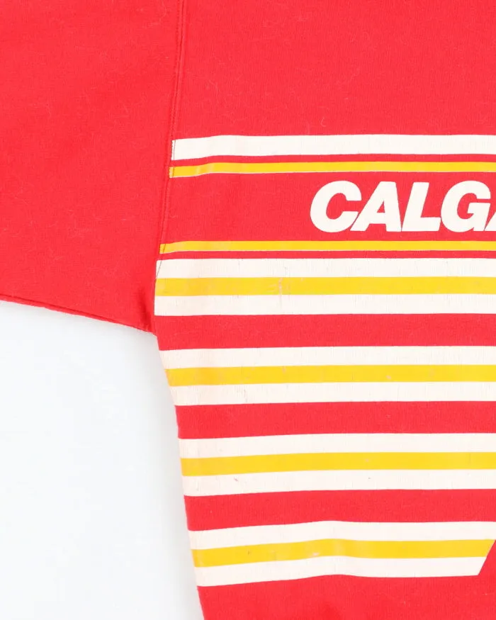 Vintage 90's NHL Calgary Flames Short Sleeve Sweatshirt - L sold by Rokit product image thumbnail 4