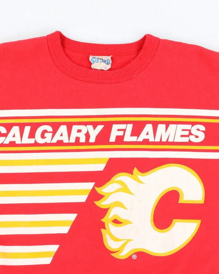 Vintage 90's NHL Calgary Flames Short Sleeve Sweatshirt - L sold by Rokit product image thumbnail 3