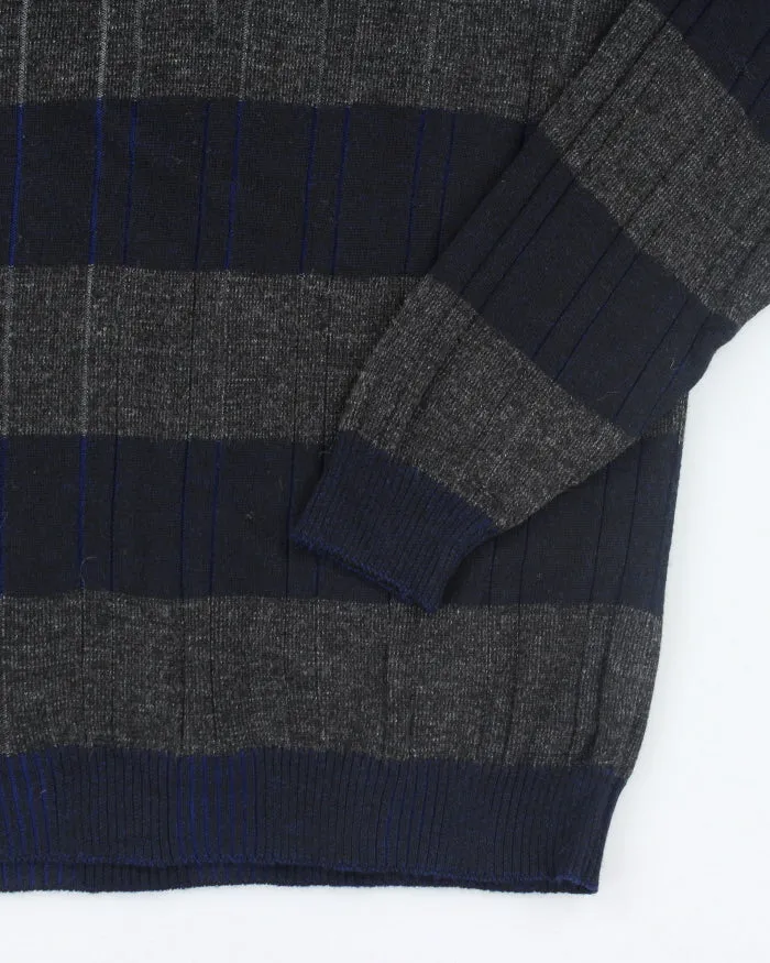 Vintage Leo Rossi Striped Merino Blend Collared Knit Jumper - XL sold by Rokit product image thumbnail 4