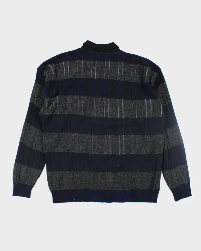 Vintage Leo Rossi Striped Merino Blend Collared Knit Jumper - XL sold by Rokit product image thumbnail 2