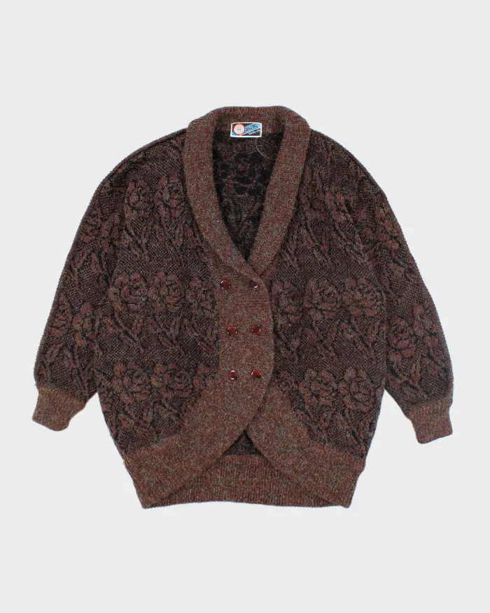 Vintage 80s Sparkly Chunky Knit Cardigan - L sold by Rokit