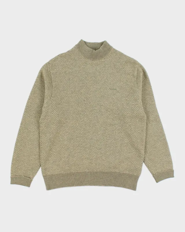 Vintage Pierre Cardin Green Pattern Knit Jumper - M sold by Rokit