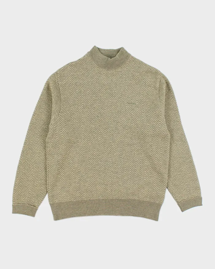 Vintage Pierre Cardin Green Pattern Knit Jumper - M sold by Rokit