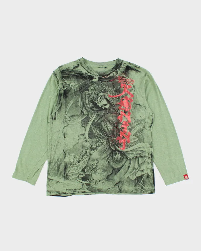 Y2k 00s Ronin Street Wear Long Sleeve T-shirt - M sold by Rokit