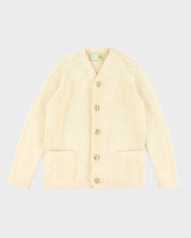 Vintage Wool Chunky Knit Cardigan - L sold by Rokit