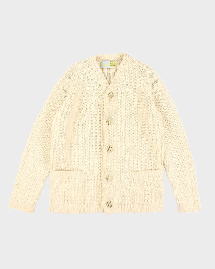 Vintage Wool Chunky Knit Cardigan - L sold by Rokit