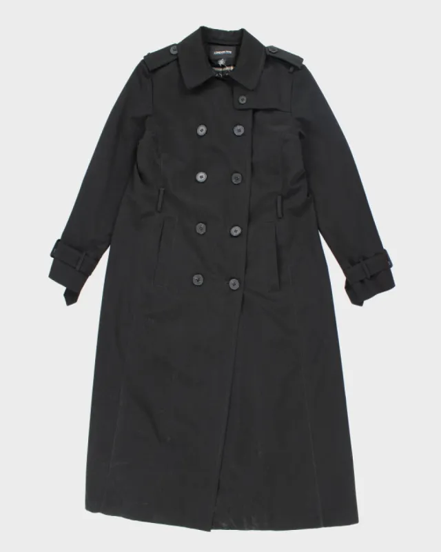 London Fog Black Lined Trench Coat - M sold by Rokit