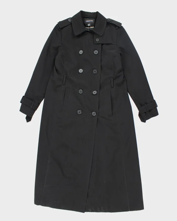 London Fog Black Lined Trench Coat - M sold by Rokit