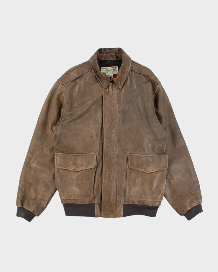 Vintage L.L. Bean Brown Leather Jacket - XL sold by Rokit
