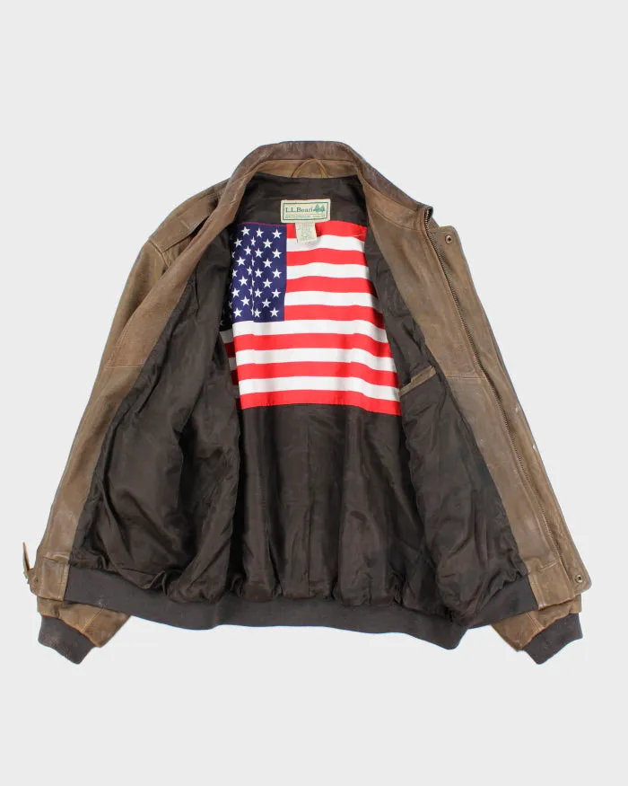 Vintage L.L. Bean Brown Leather Jacket - XL sold by Rokit product image thumbnail 5