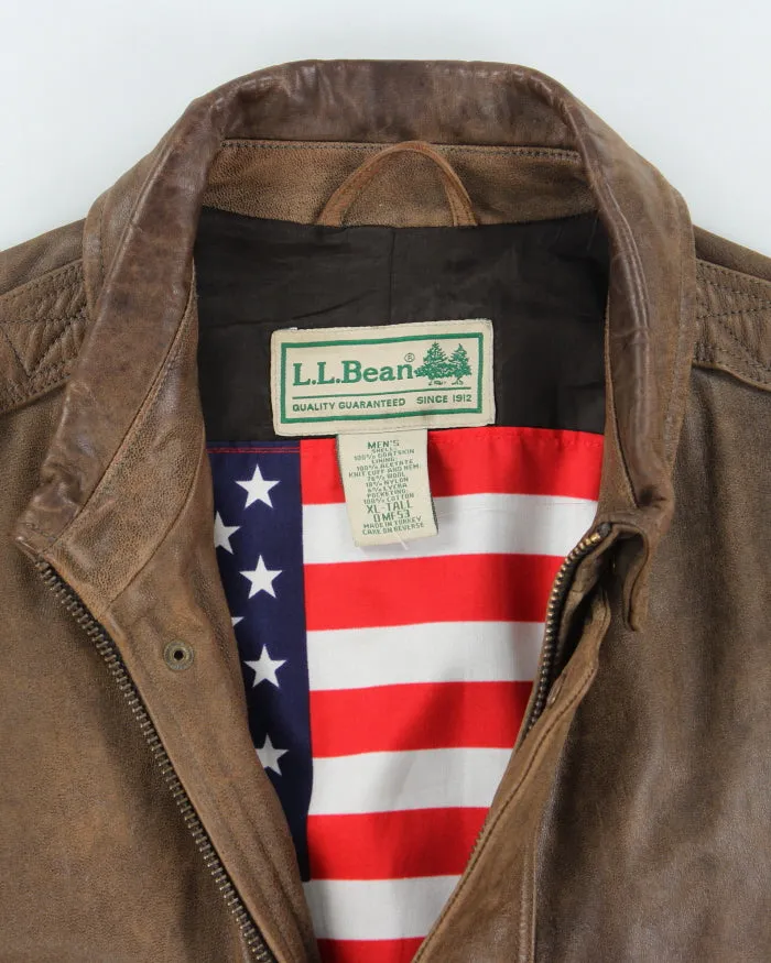 Vintage L.L. Bean Brown Leather Jacket - XL sold by Rokit product image thumbnail 3