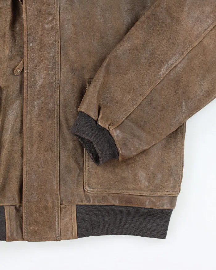 Vintage L.L. Bean Brown Leather Jacket - XL sold by Rokit product image thumbnail 4