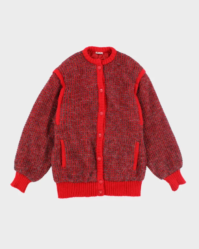 Vintage 80s Angora & Wool Blend Sparkly Cardigan - M sold by Rokit