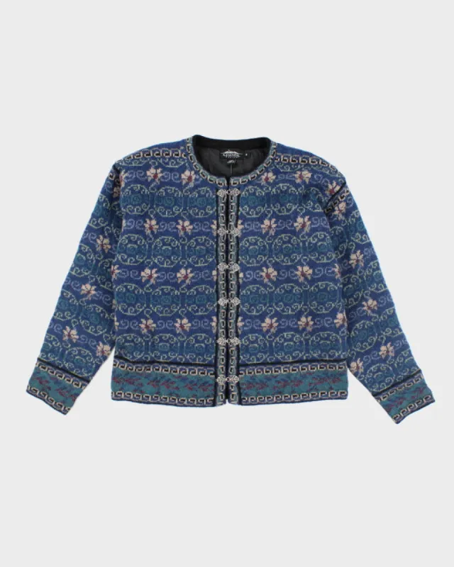 Vintage Women's Icelandic Patterned Clasp Close Cardigan - M sold by Rokit