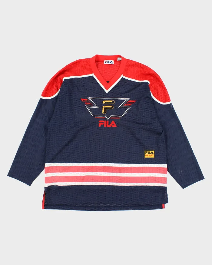 Vintage 90's Fila Embroidered Hockey Style Jersey - L sold by Rokit