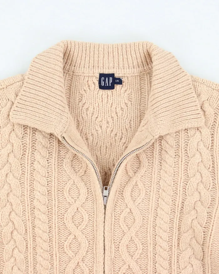 Vintage Gap Lambswool Cable Knit Zip-up - L sold by Rokit product image thumbnail 3