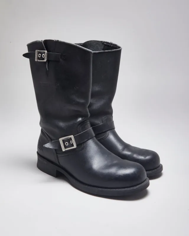 Caterpillar Black Leather Boots - UK10 sold by Rokit