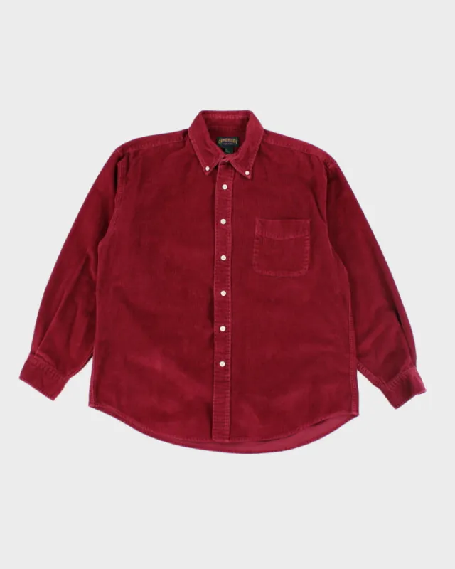 Cambridge Red Corduroy Shirt - L sold by Rokit