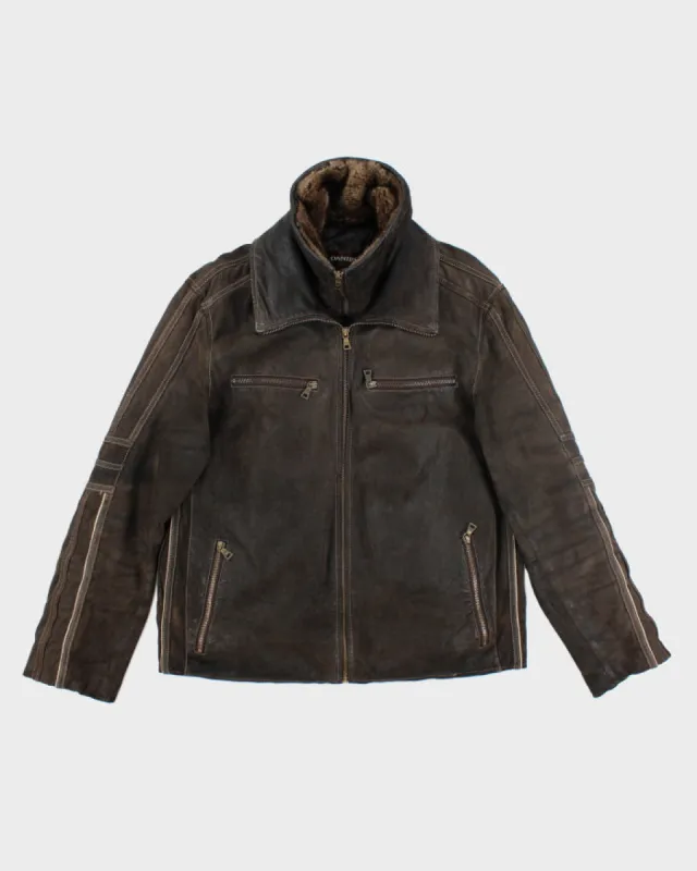 Vintage Danier Brown Lined Leather Jacket - M sold by Rokit