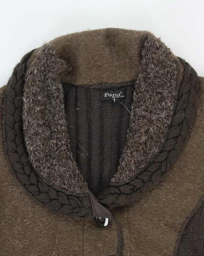 Y2k 00s Papa Brown Mohair & Wool Blend Cardigan - M sold by Rokit product image thumbnail 3