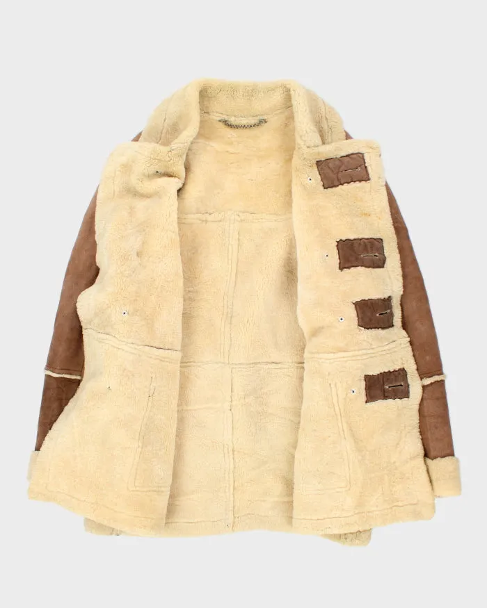 Vintage Men's Heavyweight Lined Leather Shearling Jacket - L sold by Rokit product image thumbnail 5
