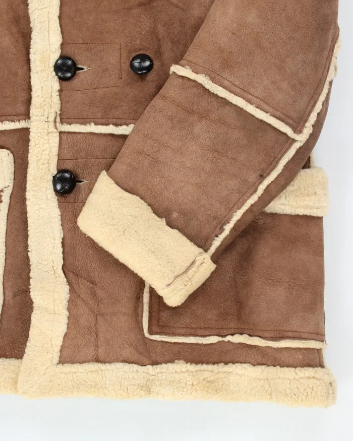 Vintage Men's Heavyweight Lined Leather Shearling Jacket - L sold by Rokit product image thumbnail 4