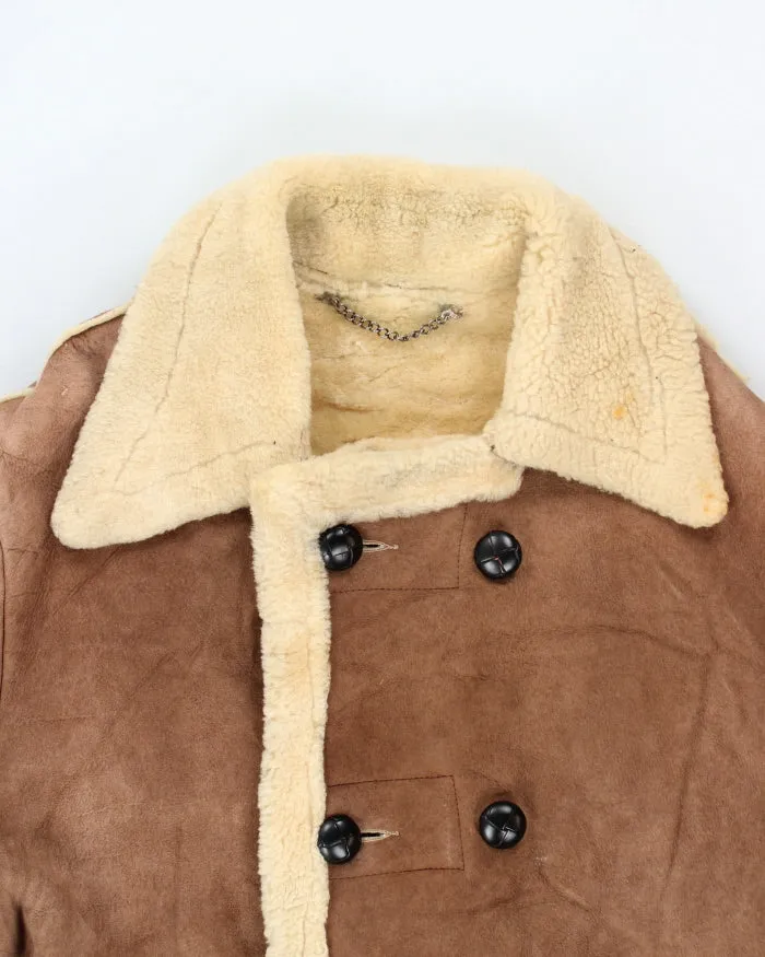Vintage Men's Heavyweight Lined Leather Shearling Jacket - L sold by Rokit product image thumbnail 3