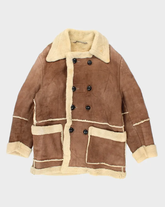 Vintage Men's Heavyweight Lined Leather Shearling Jacket - L sold by Rokit