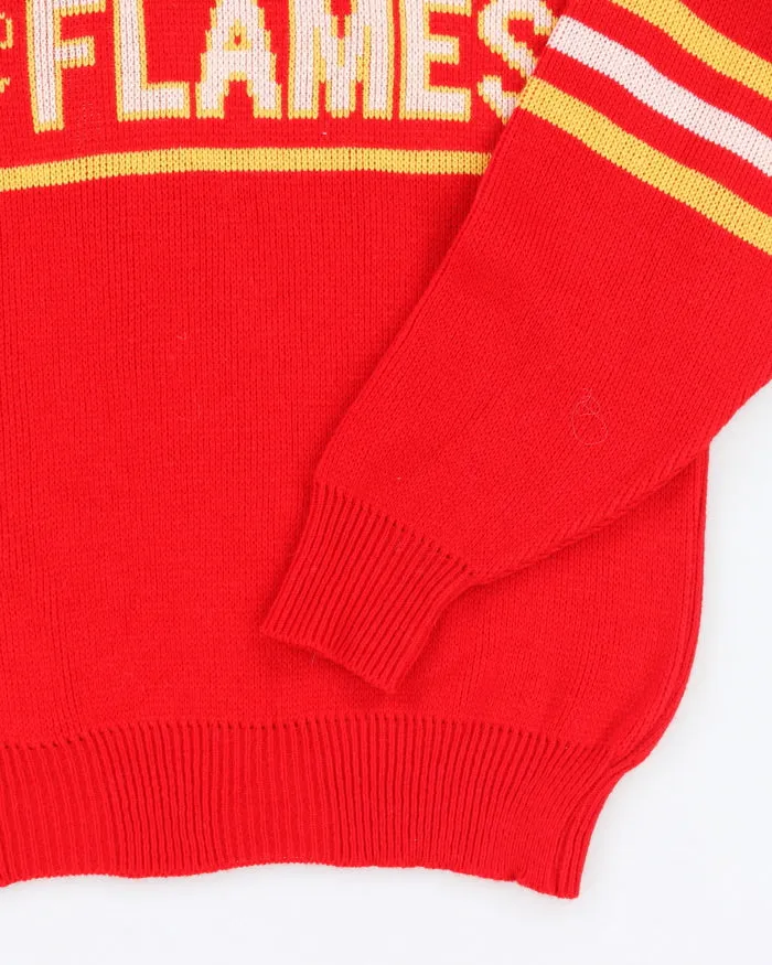 Vintage 90's Calgary Flames Printed Knit Jumper - L sold by Rokit product image thumbnail 4