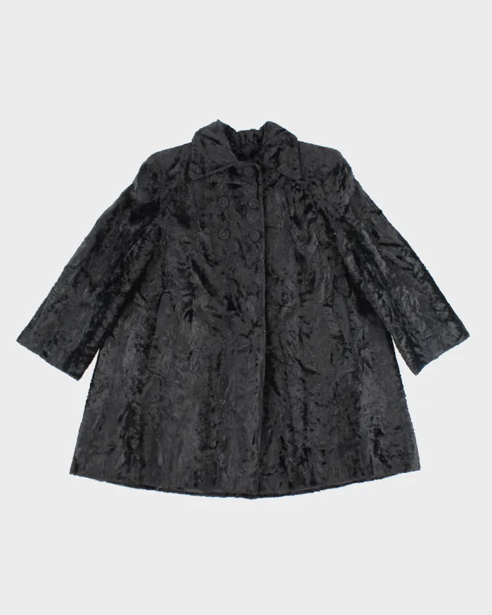 Vintage 60s Black Faux Fur Coat - M sold by Rokit