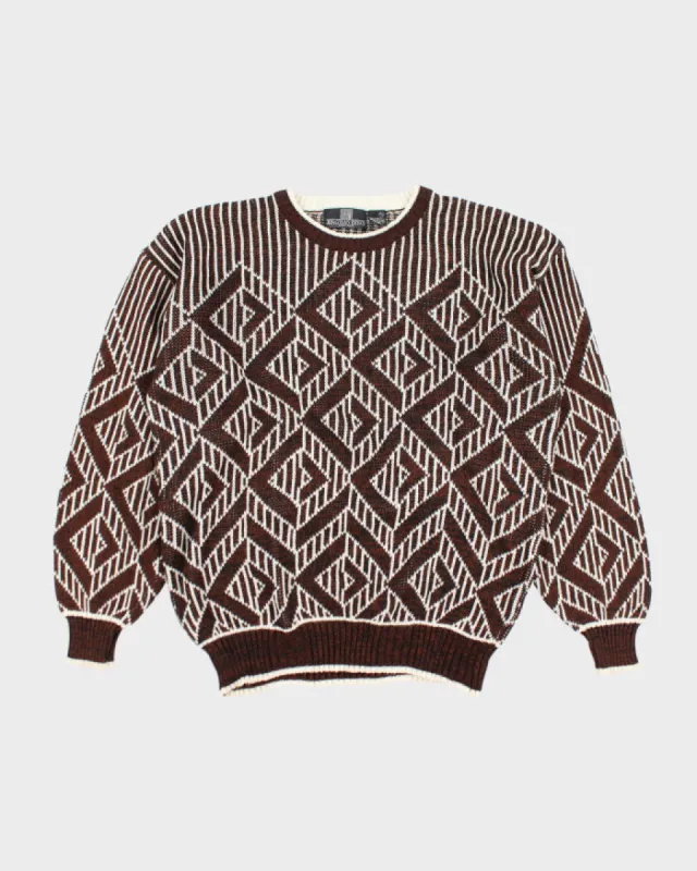 Vintage 90's Jonathon Bryan Chunky Patterned Knit Jumper - M sold by Rokit