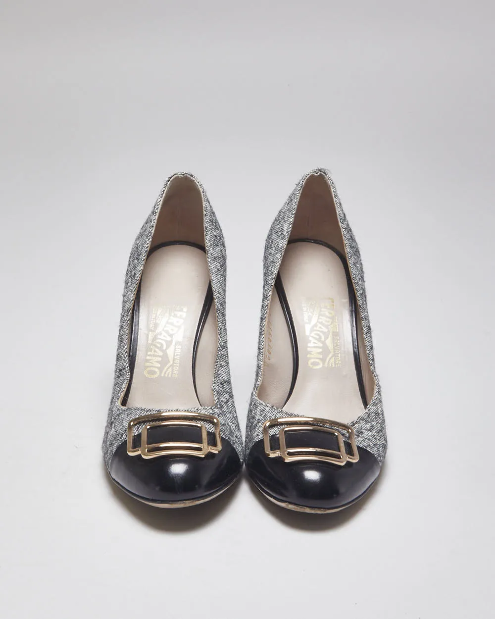 Salvatore Ferragamo Black & Grey Heels - UK6 sold by Rokit product image thumbnail 3