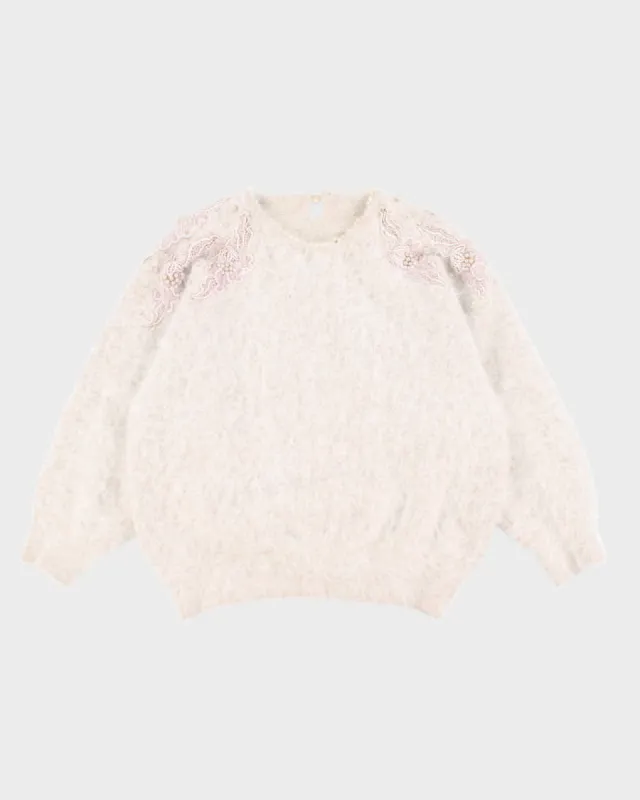 Vintage Angora Beaded Cardigan - S sold by Rokit