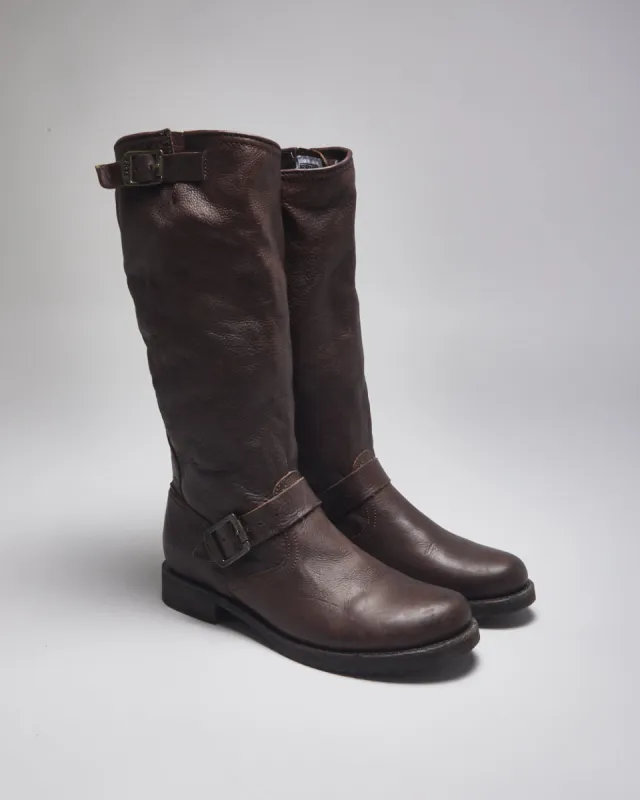 Vintage Frye Leather Brown Boots - UK6 made by Rokit