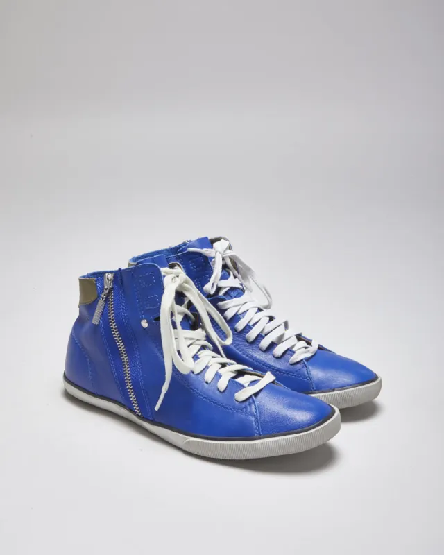 Diesel Blue Leather Trainers - UK 5 sold by Rokit