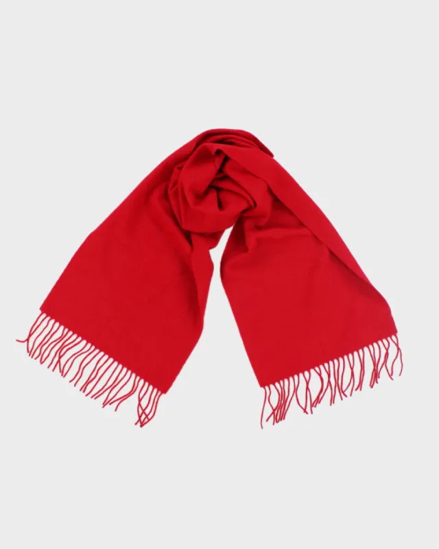Vintage Enzo Mantovani Red Wool & Cashmere Scarf sold by Rokit