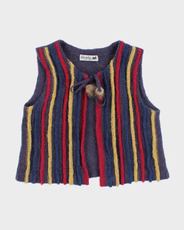Vintage Franco Pugi Purple stripe Wool Blend Sleeveless Knit - S sold by Rokit