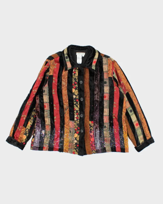 Vintage Coldwater Creek Patchwork Sequin Velvet Jacket - XL sold by Rokit