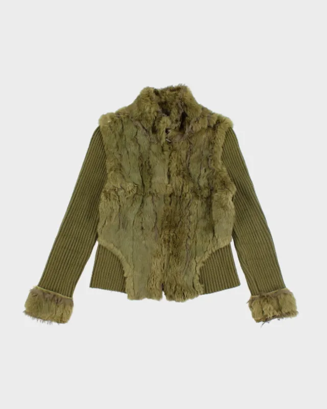 Y2k 00s MaxMara Faux Fur Knit Zip-up Jacket - S made by MaxMara