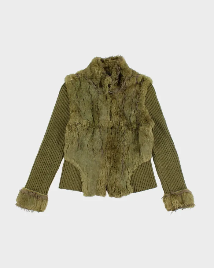 Y2k 00s MaxMara Faux Fur Knit Zip-up Jacket - S sold by Rokit