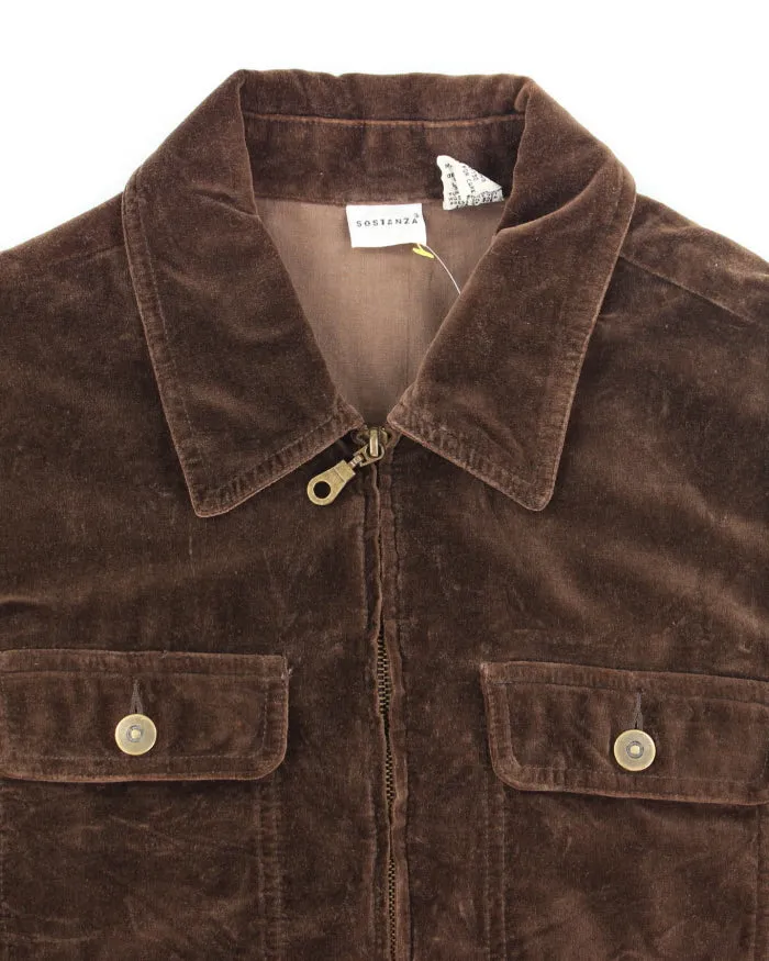 Y2k 00s Sostanza Brown Velvet Jacket - L sold by Rokit product image thumbnail 3