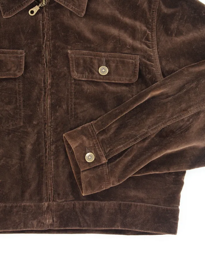 Y2k 00s Sostanza Brown Velvet Jacket - L sold by Rokit product image thumbnail 4