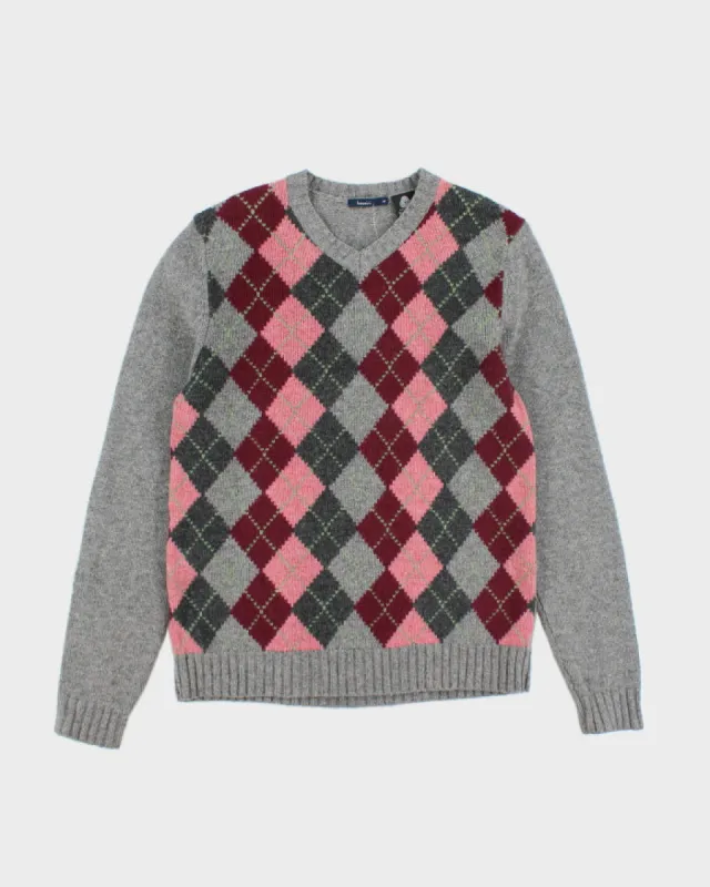 Vintage Bossini Argyle Wool Knit Jumper - M sold by Rokit