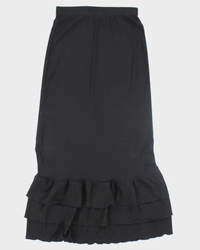 Y2k 00s Black Tiered Skirt - XS sold by Rokit